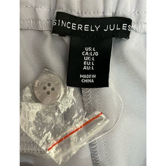 Sincerely Jules Career Pants Women’s Sz L Gray Lavender High Waisted Trousers - Picture 7 of 8